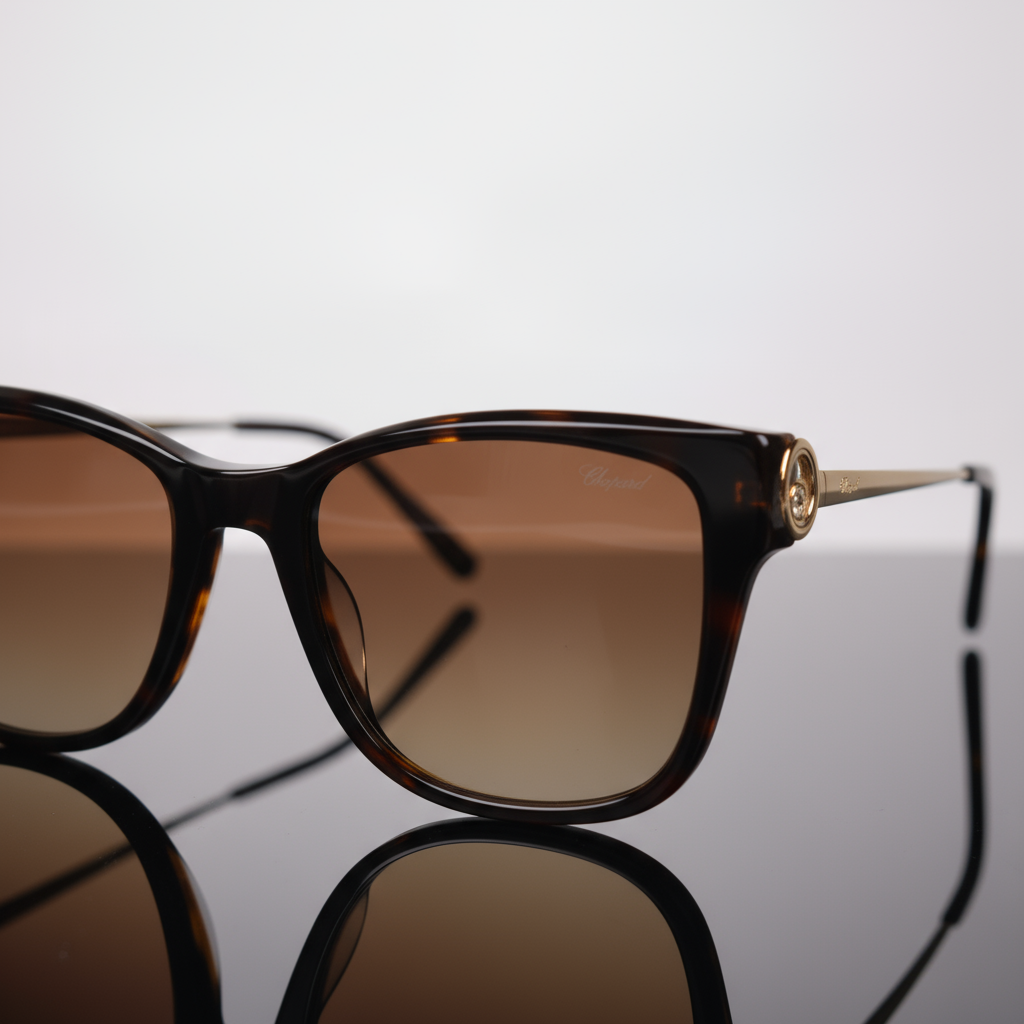 Chopard Elegant Brown Gradient Sunglasses
