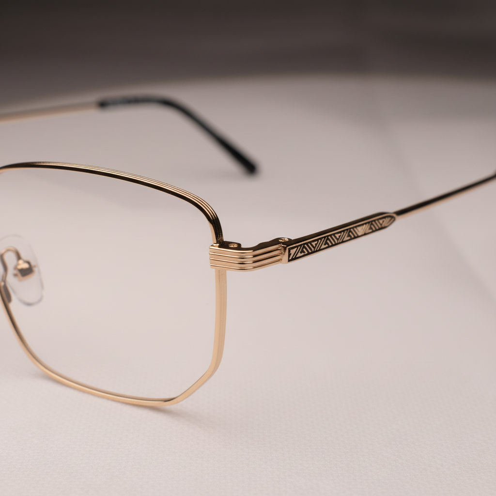 LACOSTE Gold Geometric Eyeglasses