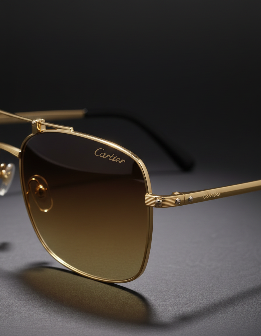 Cartier Gold Rimmed Sunglasses