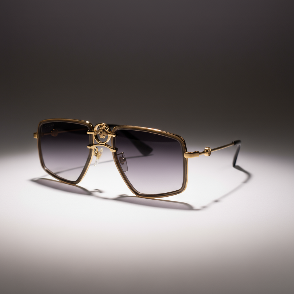 Gucci Luxury Gold-Framed Sunglasses