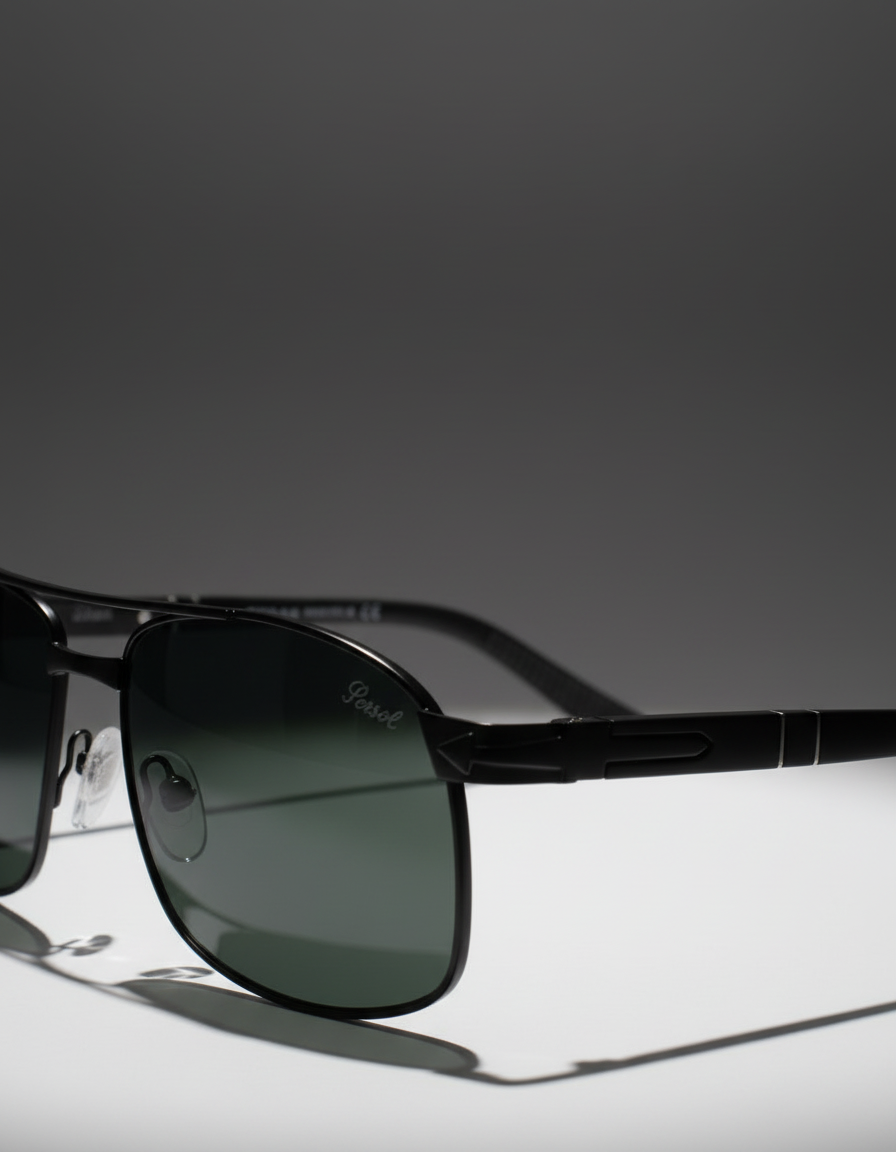 PERSOL Matte Black Sunglasses