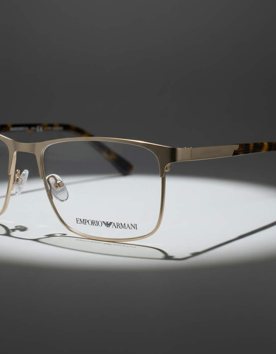Emporio Armani Gold Rimless Eyeglasses
