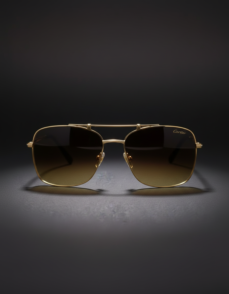 Cartier Gold Rimmed Sunglasses