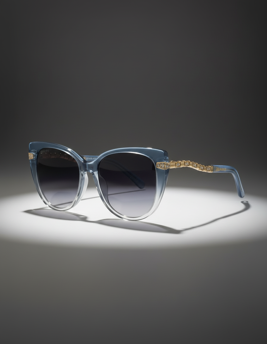 BVLGARI Blue Cat-Eye Sunglasses
