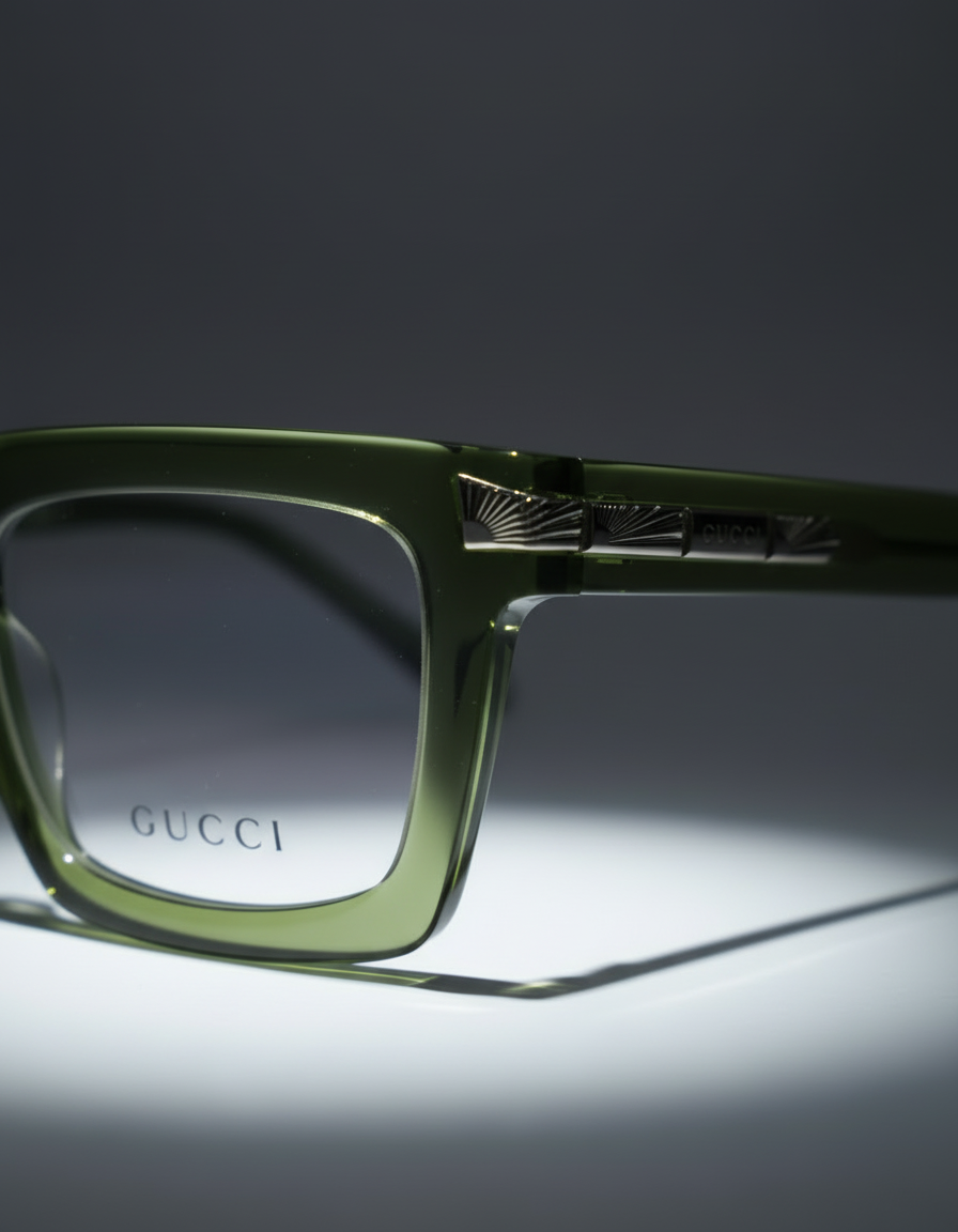 Gucci Green Square Eyeglasses