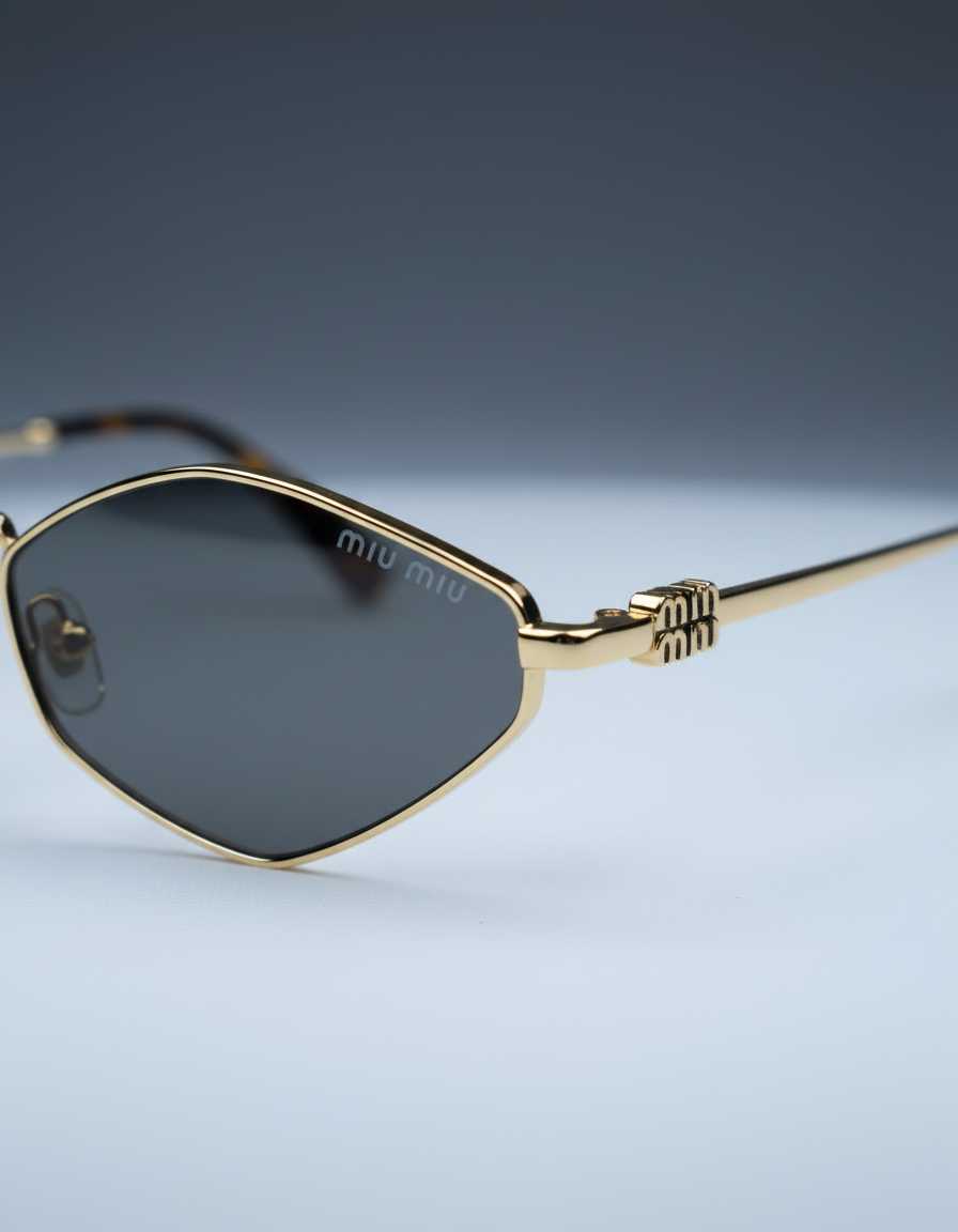 MIUMIU Geometric Gold Sunglasses