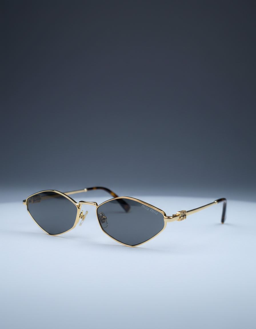 MIUMIU Geometric Gold Sunglasses