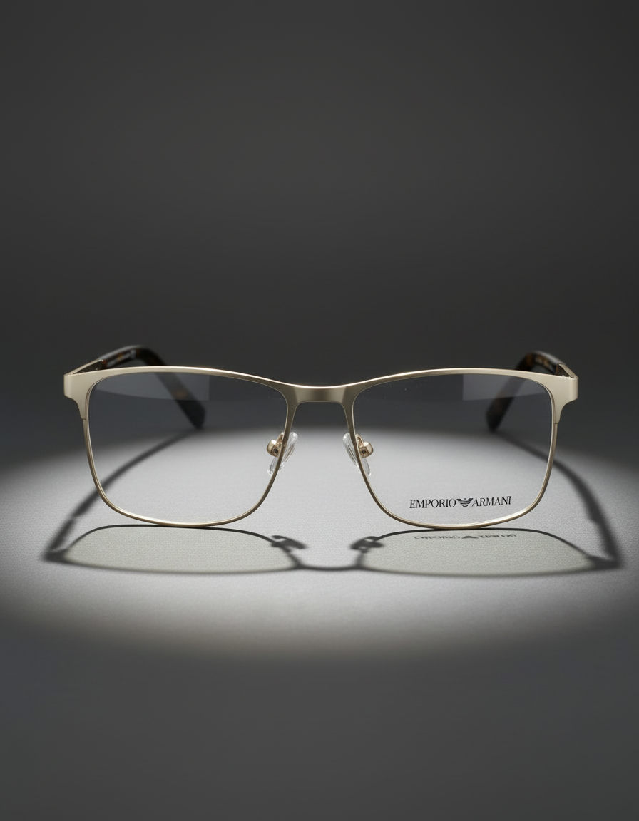 Emporio Armani Gold Rimless Eyeglasses