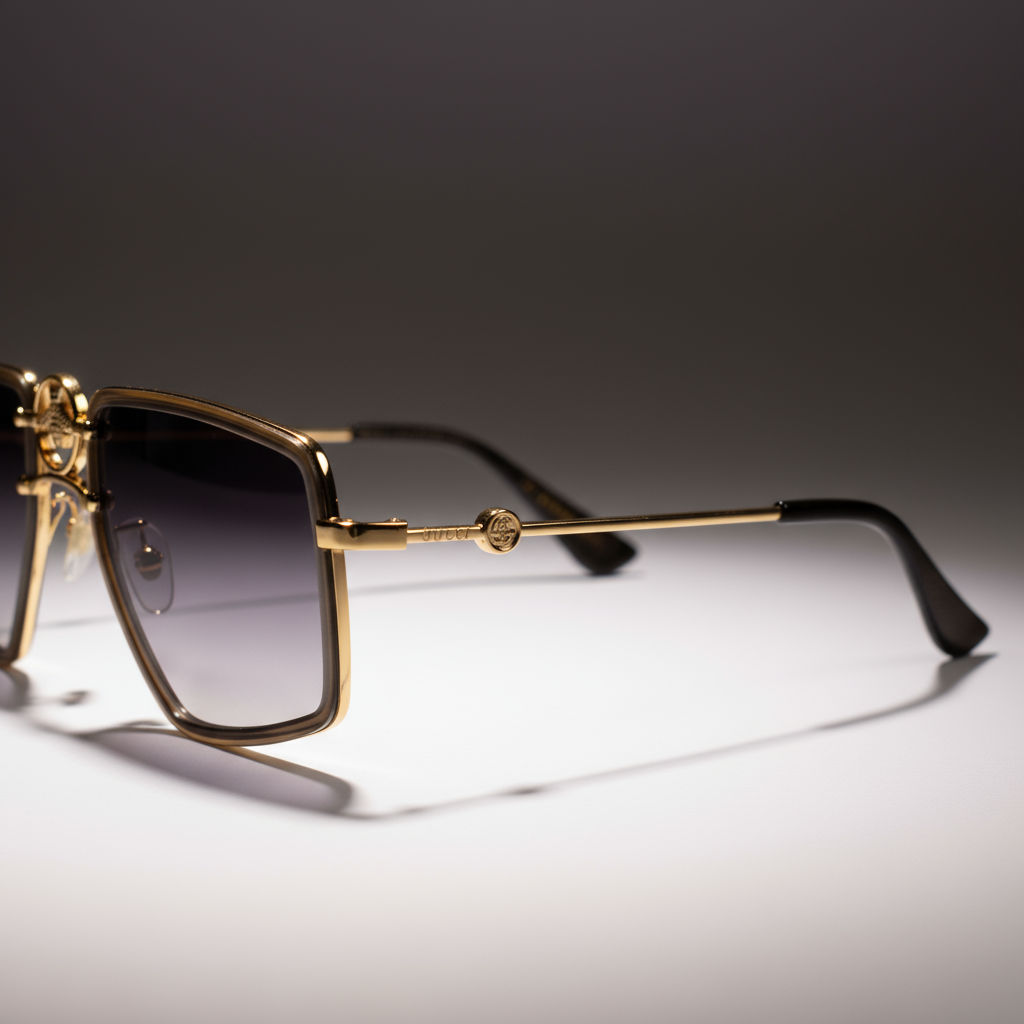 Gucci Luxury Gold-Framed Sunglasses
