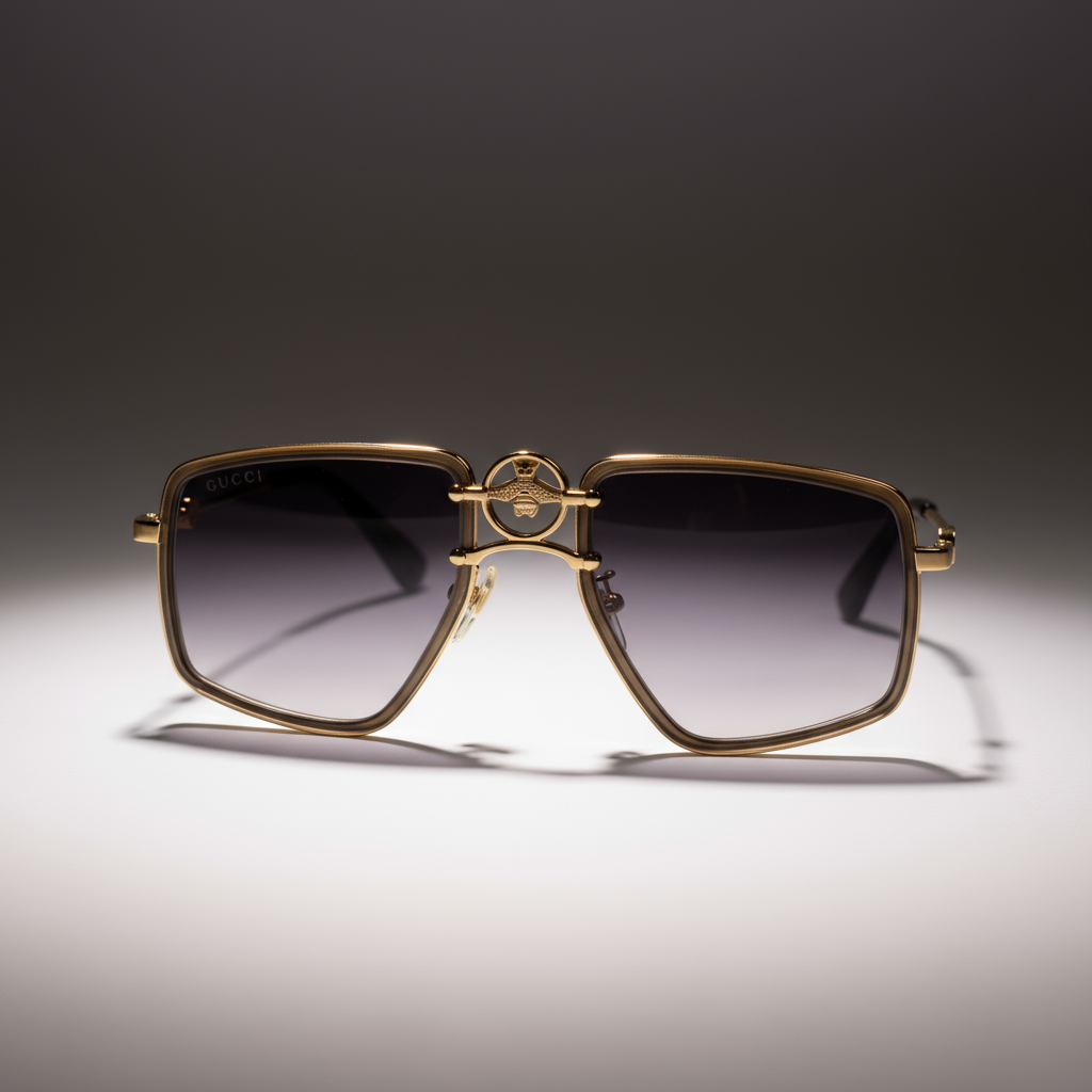 Gucci Luxury Gold-Framed Sunglasses