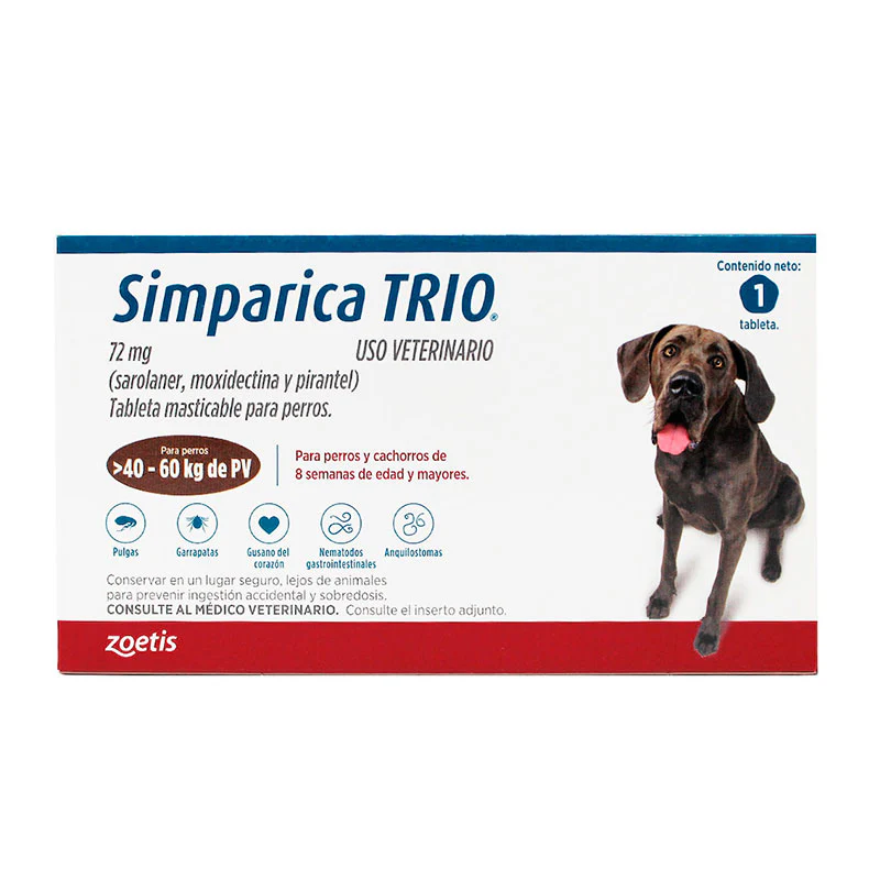 SIMPARICA TRIO 72 MG 40-60 KG 1TAB