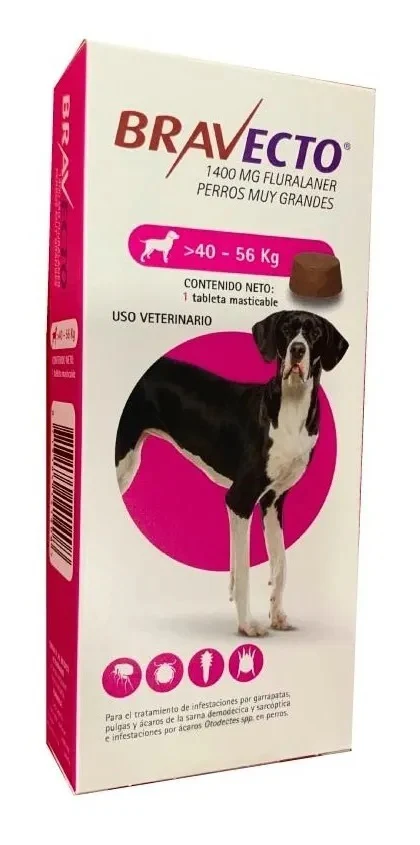 BRAVECTO 1400 MG 40-56 KG 1TAB 3 MESES DE DURACION