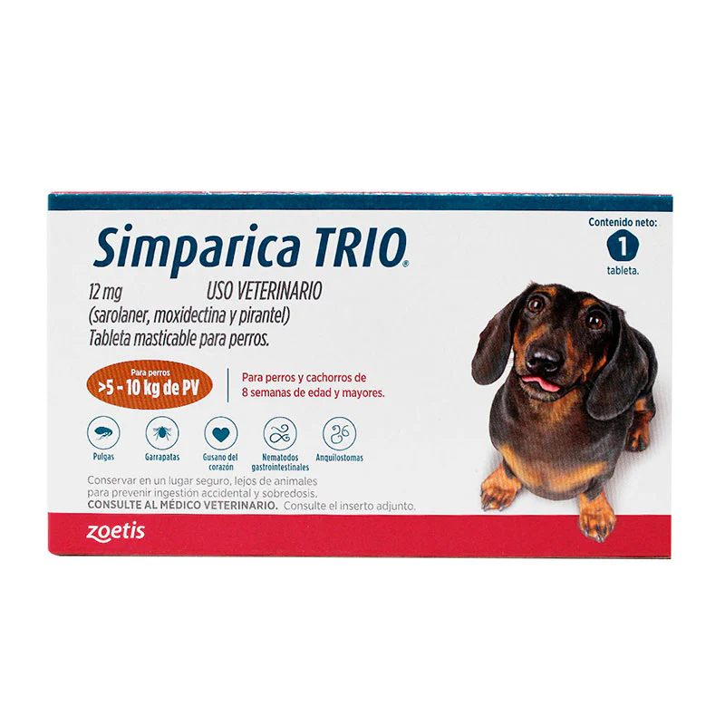 SIMPARICA TRIO 12MG 5-10 KG 1 TAB
