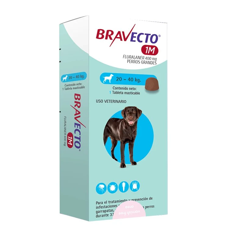BRAVECTO 1M 400 MG 20-40 KG 1TAB 1MES DURACION