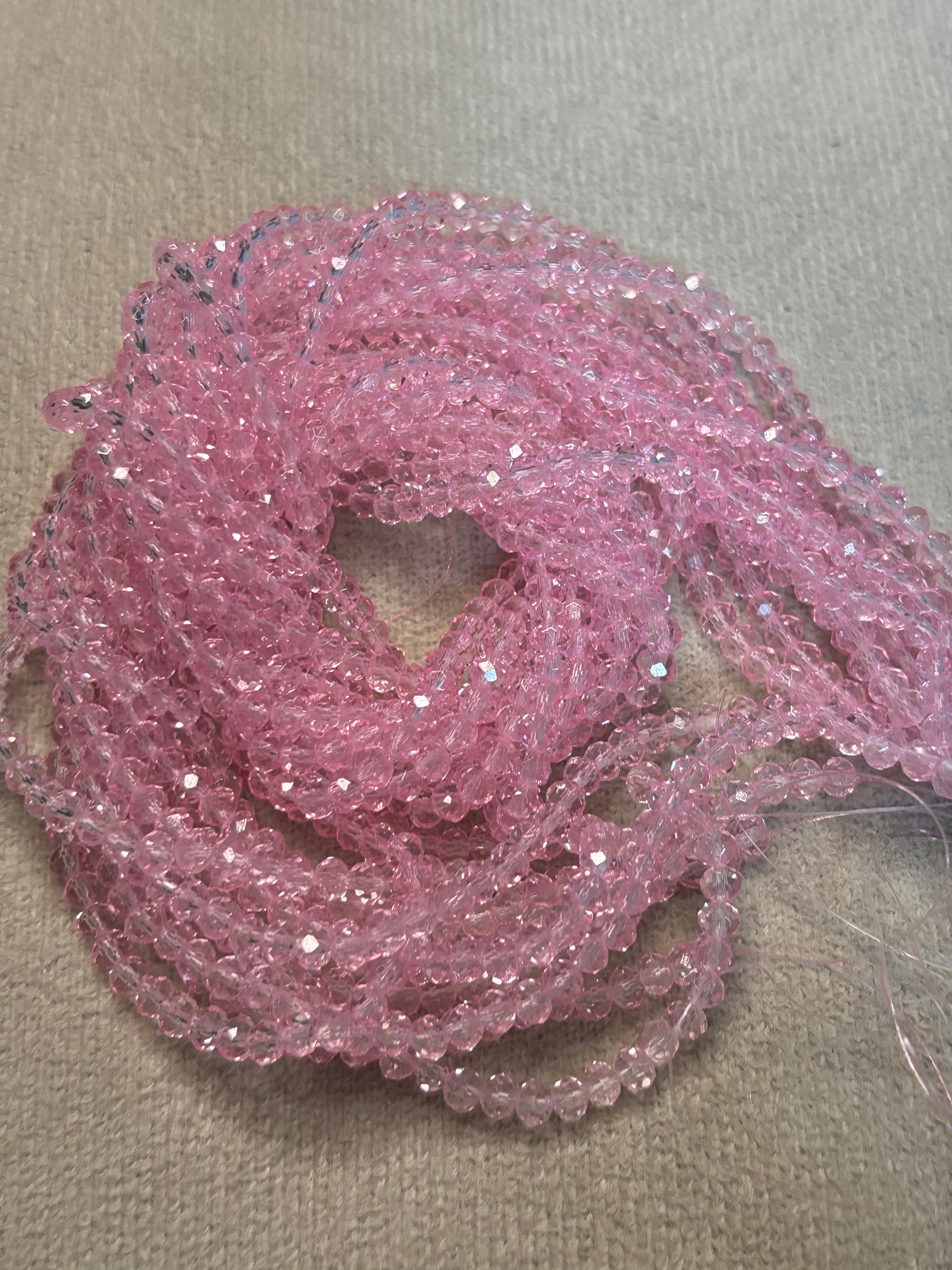 Cuentas de cristal rosadas