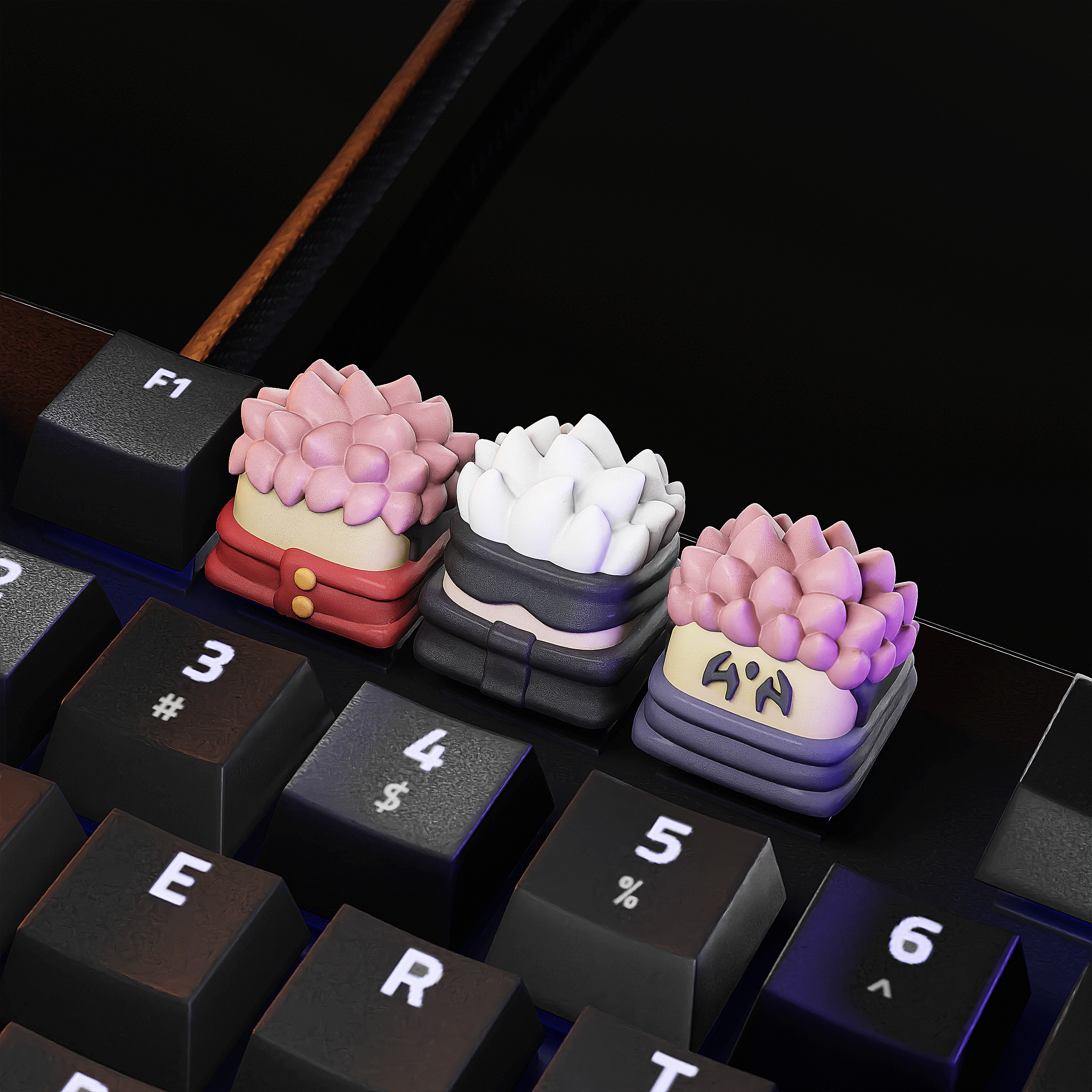 Cursed Arts Trio - Artisan Keycaps - Cherry MX Mechanical Keyboard