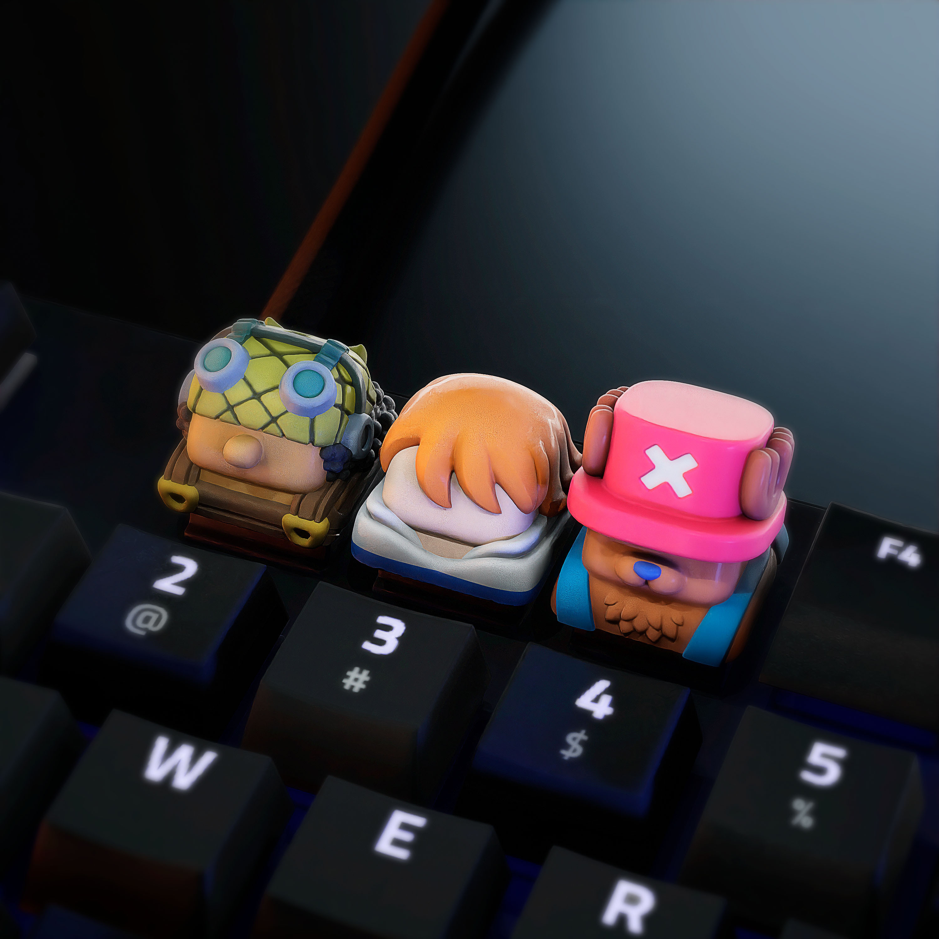 Island Explorers Trio - Artisan Keycaps - Cherry MX Mechanical Keyboard