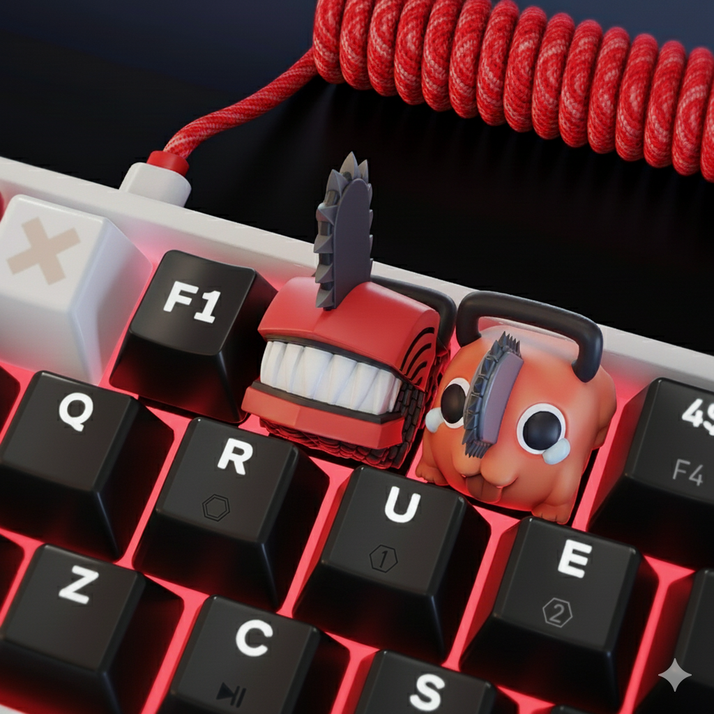 Chainsaw Fiend Duo - Artisan Keycaps - Cherry MX Mechanical Keyboard