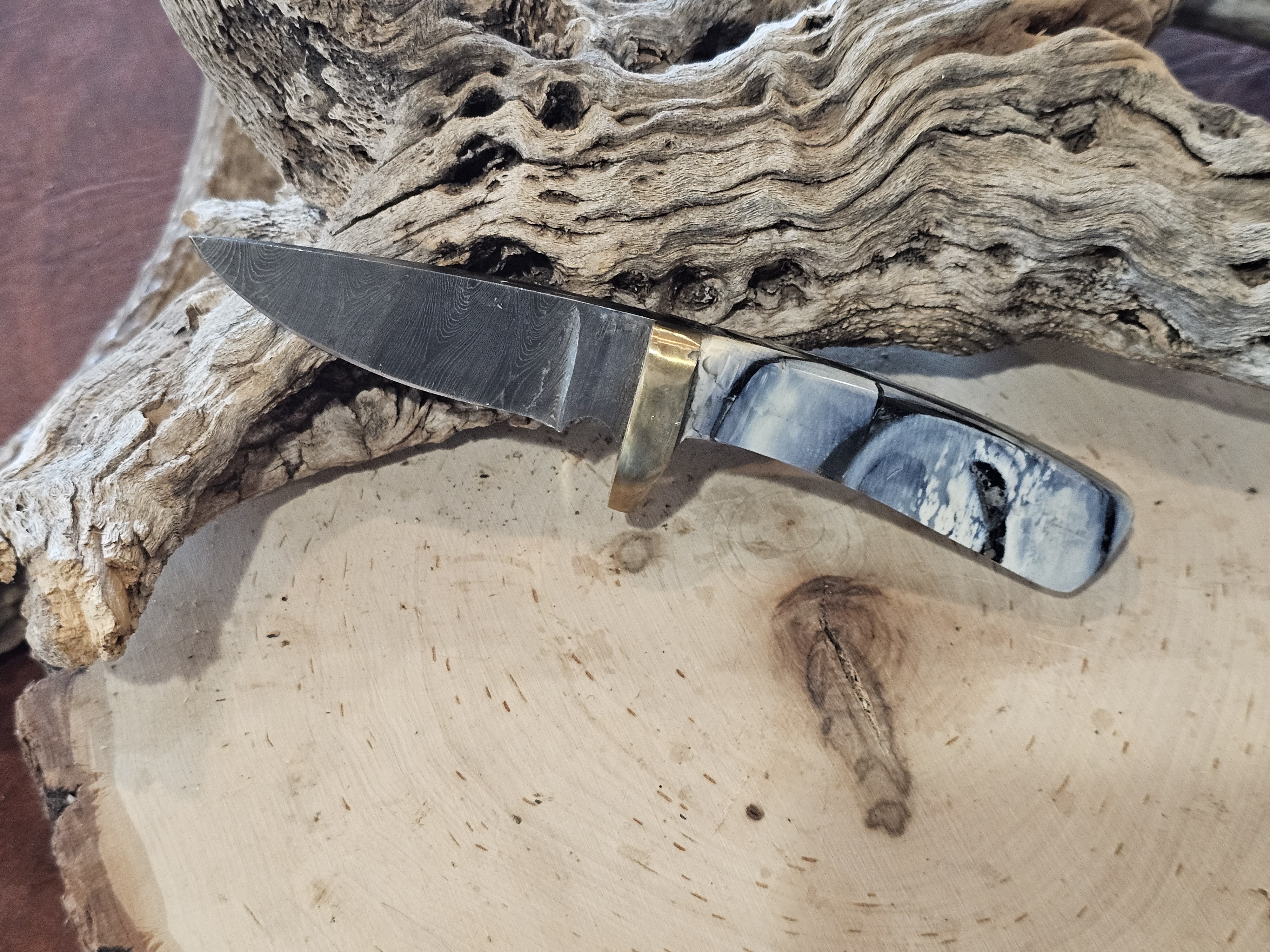 Woolly Mammoth Tusk Damascus Knife