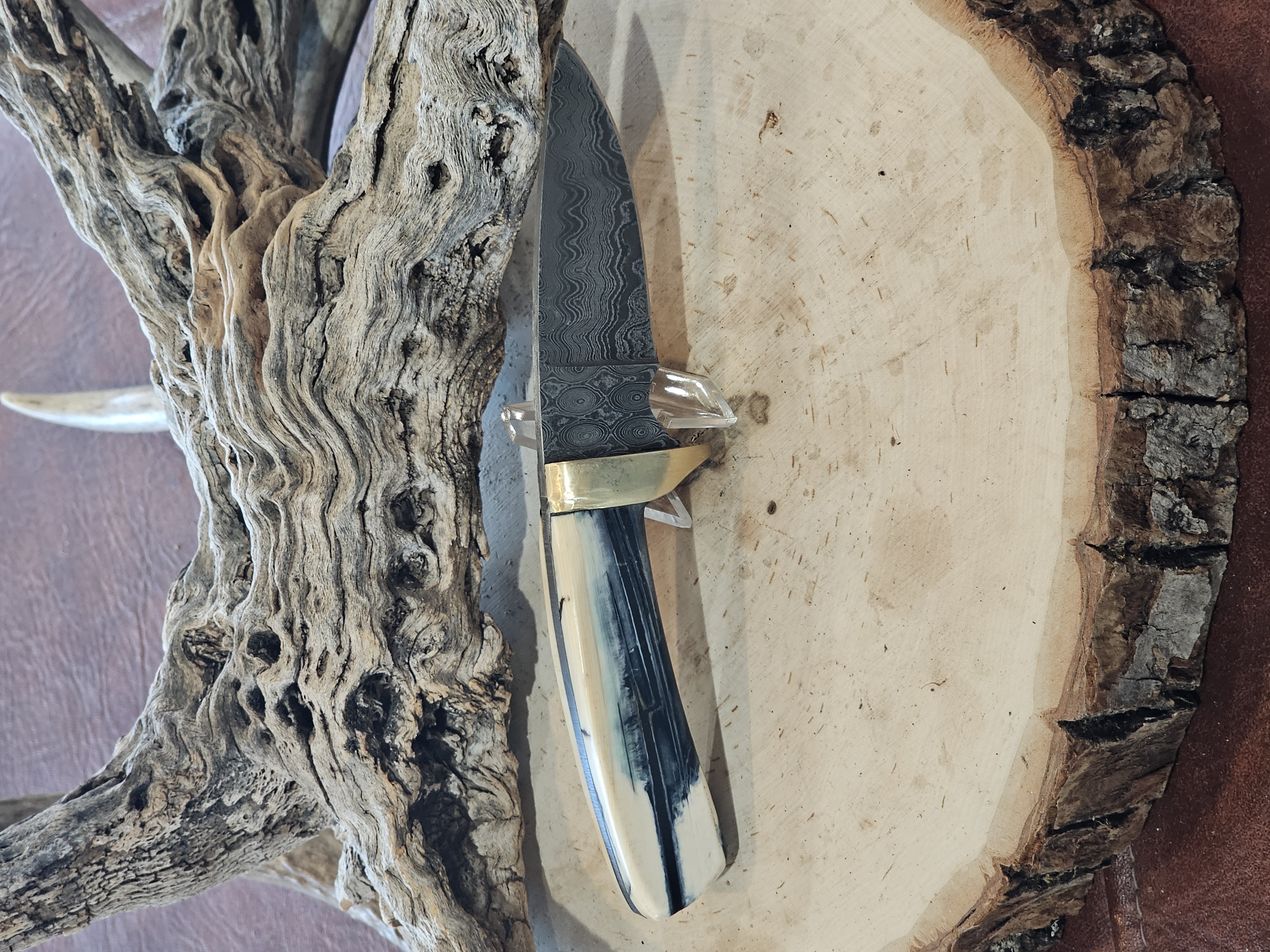 Woolly Mammoth Tusk Damascus Steel Knife