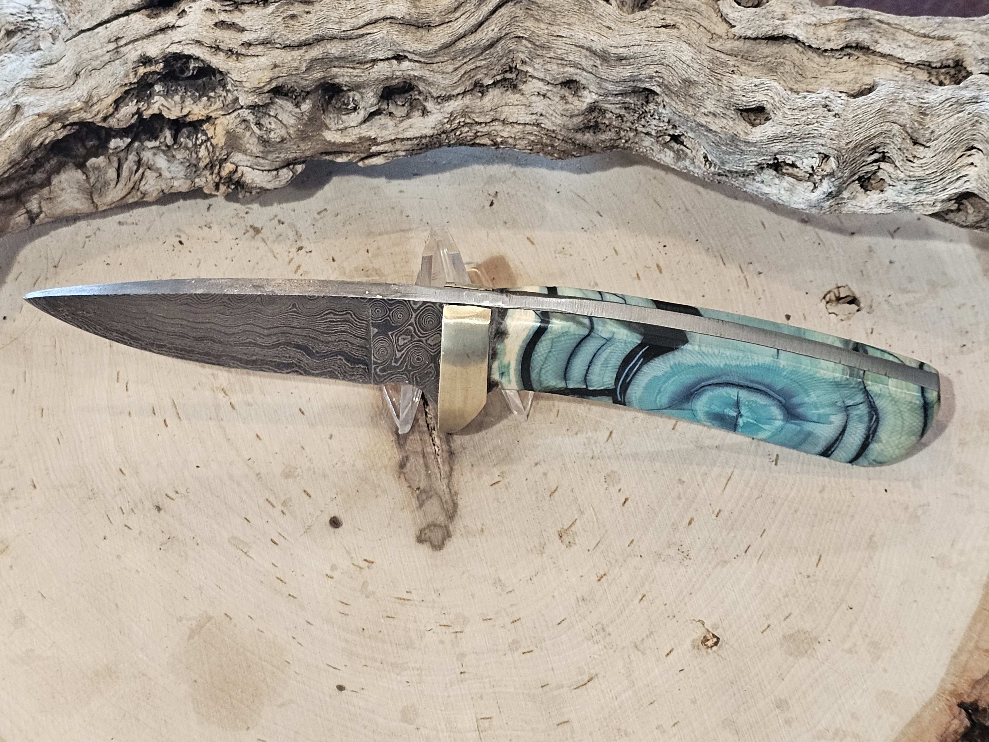 Woolly Mammoth Tusk Damascus Steel Knife