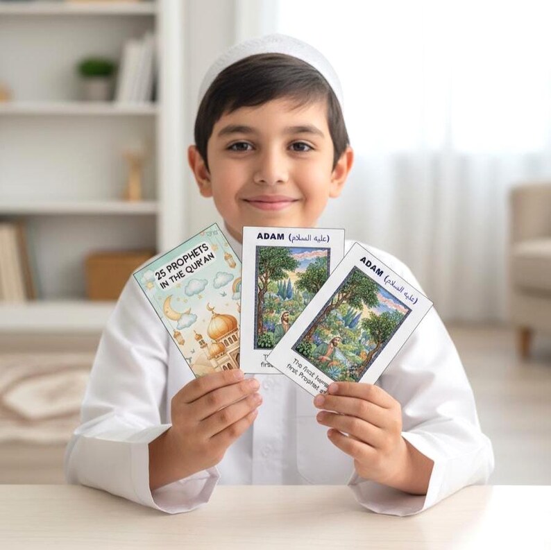25 Prophets In Islam Flash Cards for Kids