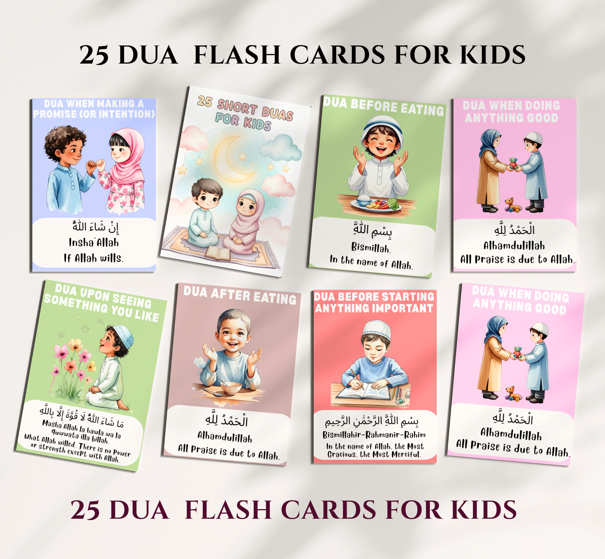 Dua Flashcards For Kids , Islamic Learning, Muslim Children Education