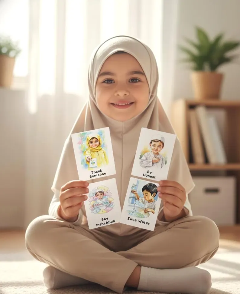 30 Ramadan Good Deeds Flashcards For Kids (Digital Download)