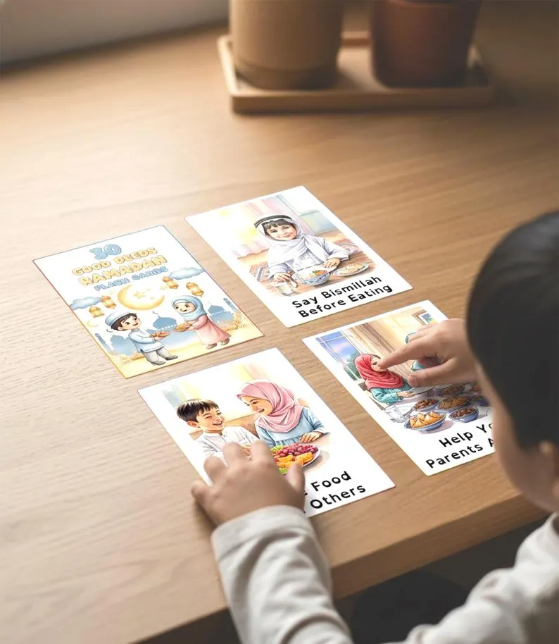 30 Ramadan Good Deeds Flashcards For Kids (Digital Download)