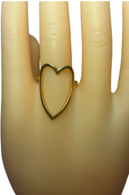 Anillo corazón dorado