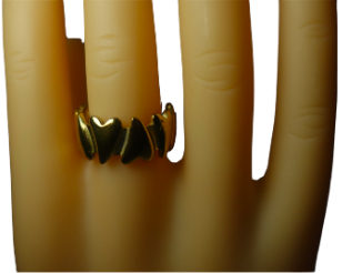 Anillo Corazones Juntos Dorado