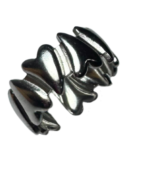 Anillo Corazones Juntos Plateado