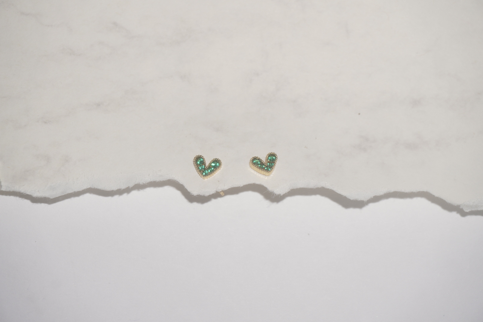 Aretes corazón verde