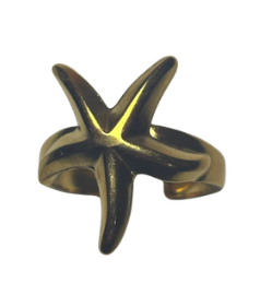 Anillo Estrella Grande Dorado