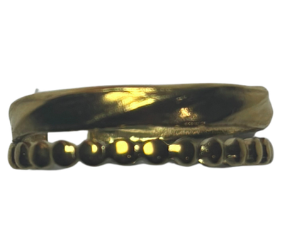 anillo 2 lineas con bolitas y torneado