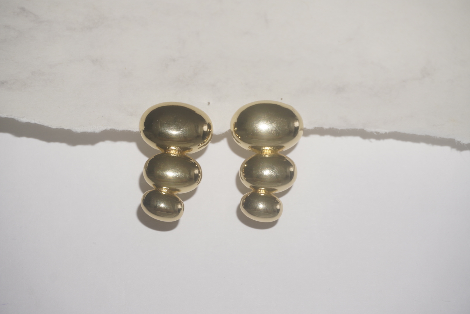 Aretes largos con 3 ovalos 