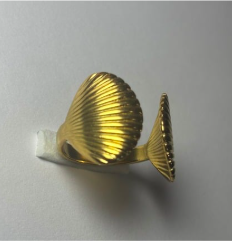 Anillo doble concha en dorado