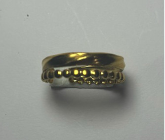 anillo 2 lineas con bolitas y torneado