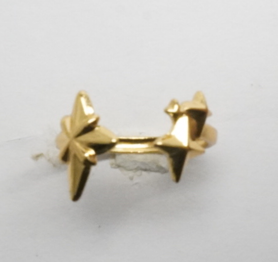 Anillo Abierto Estrellas en Dorado