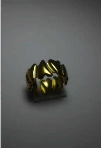 Anillo Corazones Juntos Dorado