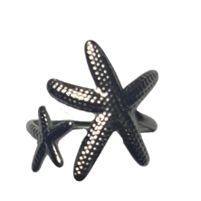 Anillo doble estrella en acero inoxidable