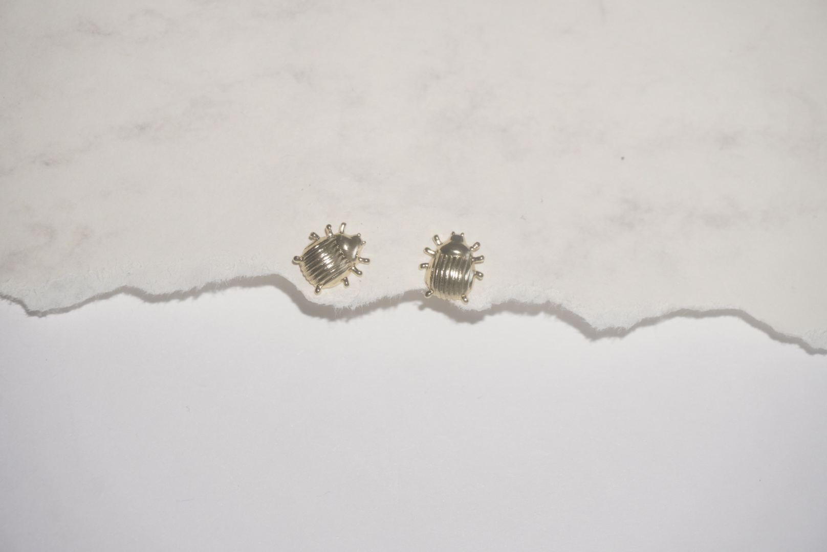 Aretes escarabajo dorados