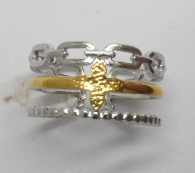 Anillo bicolor en acero inoxidable