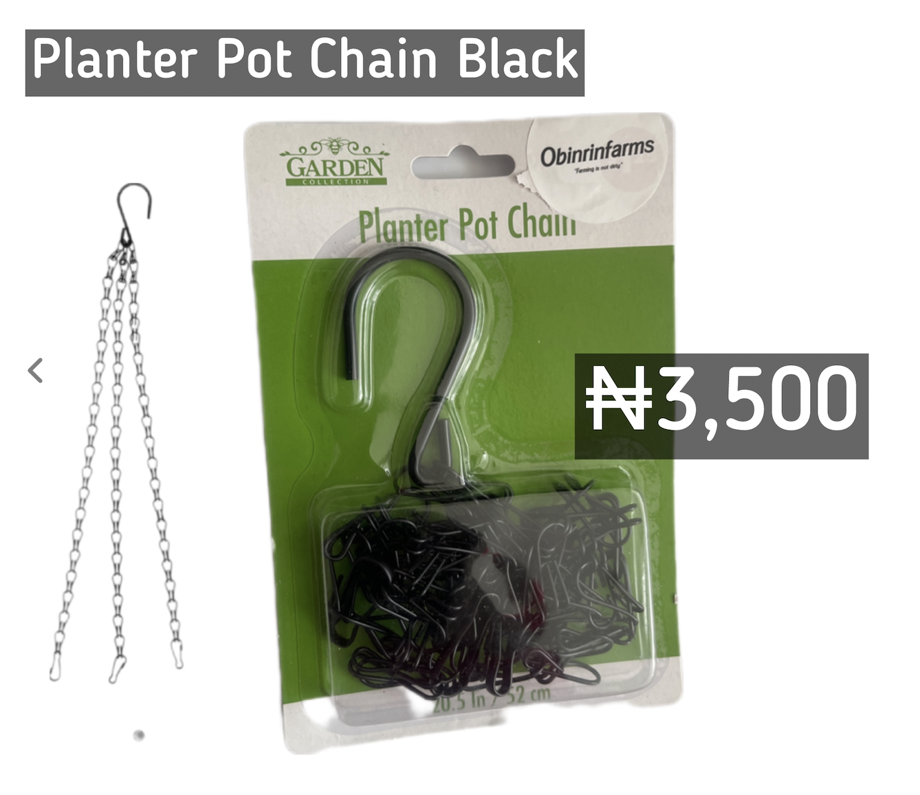 Planter Pot Chain Black