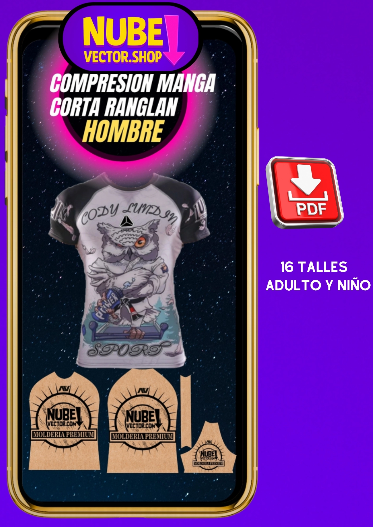 Camiseta de compresión manga corta raglán hombre