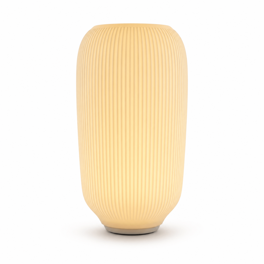 The Luma Ribbed Table Lamp in Soft White