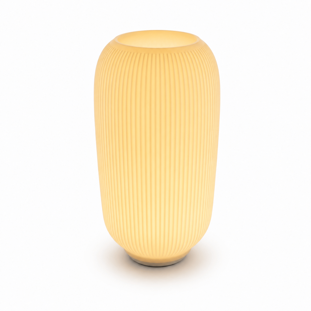 The Luma Ribbed Table Lamp in Soft White