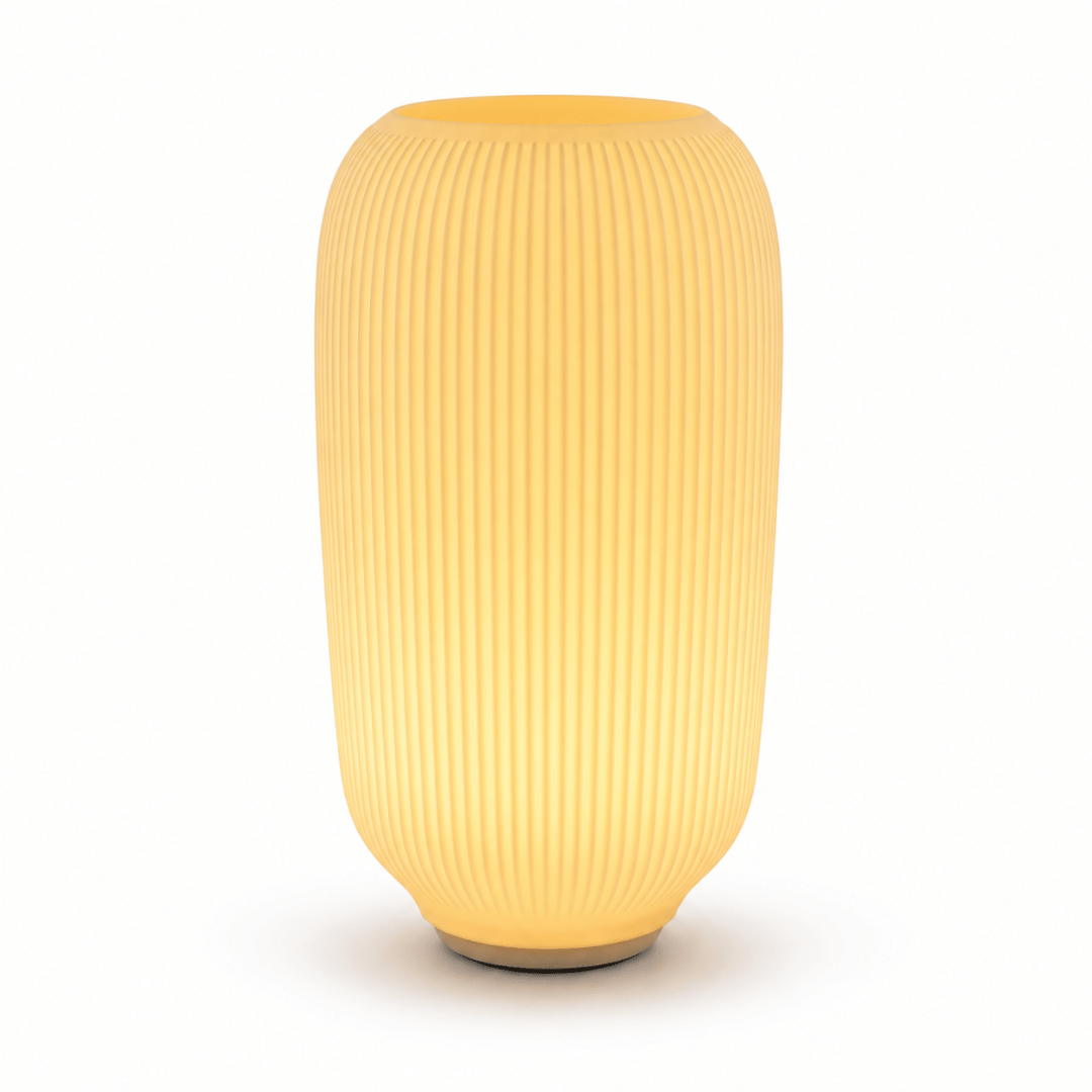 The Luma Ribbed Table Lamp in Soft White