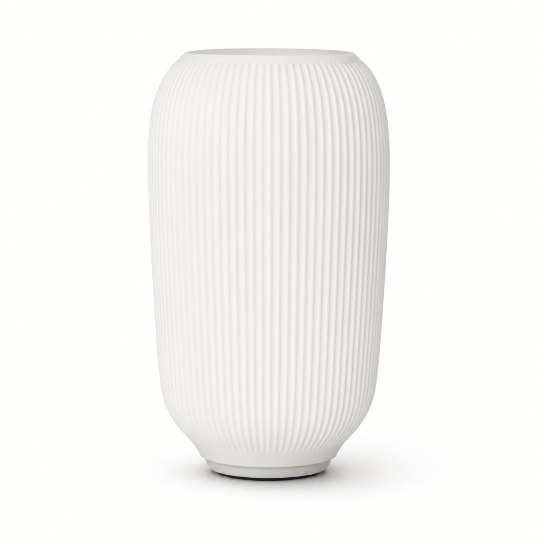 The Luma Ribbed Table Lamp in Soft White