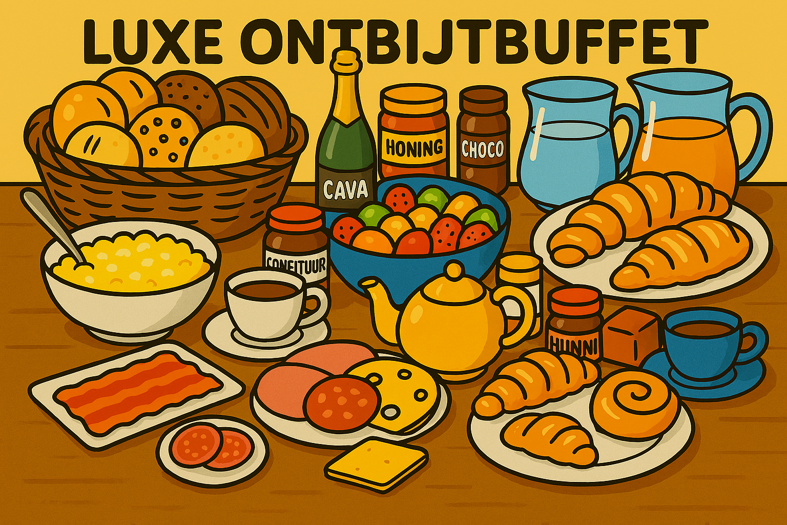 Luxe ontbijtbuffet volwassene (glaasje cava inbegrepen)